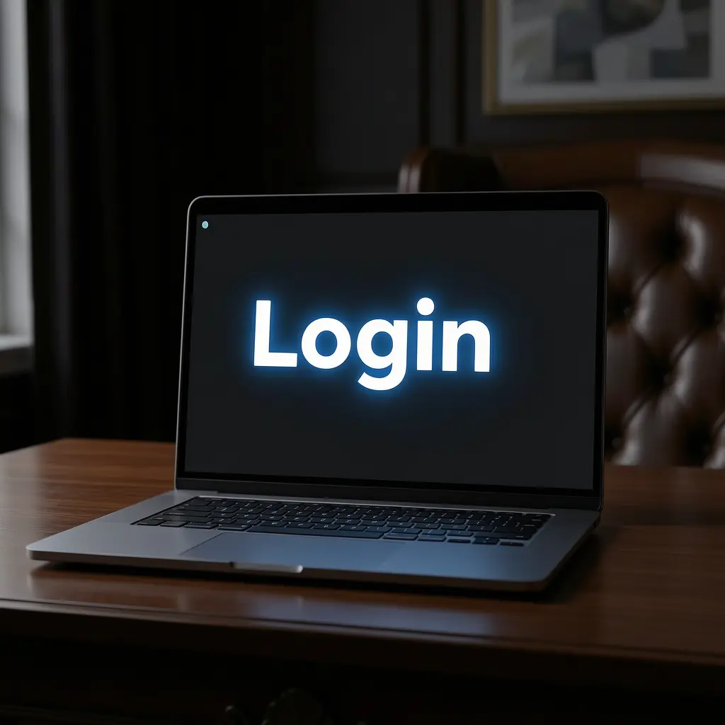MXWON Login – Enter your account and start playing securely in Mexico Close-up of a laptop screen with a bright login interface showing secure access to the MXWON platform for players in Mexico